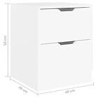 vidaXL Yöpöytä 2 st vit 40x40x50 cm spånskiva 326724