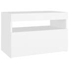 vidaXL Yöpöytä med LED-belysning 2 st vit 60x35x40 cm konstruerat trä 3082775