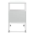 vidaXL Sidobord med hjul vit 55x36x63,5 cm konstruerat trä 343111
