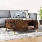 vidaXL Soffbord rökfärgad ek 80x80x36,5 cm konstruerat trä 821097