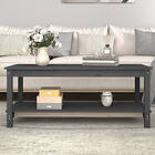 vidaXL Soffbord grå 110x55x45 cm massiv furu 822274