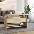 vidaXL Soffbord sonoma-ek 80x50x40 cm konstruerat trä 809659