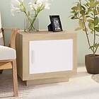 vidaXL Soffbord vit och sonoma-ek 51x50x45 cm konstruerat trä 811804