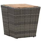 vidaXL Tebord grå 41,5x41,5x43 cm konstrotting och massivt akaciaträ 46198