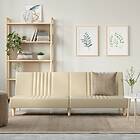 vidaXL Bäddsoffa gräddvit tyg 351884