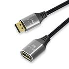 NÖRDIC 1.5m Displayport 1.4 förlängningskabel UHD 8K60Hz 4K144Hz 32.4Gbps 10-bit