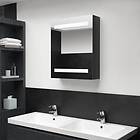 vidaXL Spegelskåp med LED blank svart 50x14x60 cm 326481