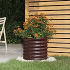 vidaXL Planteringskruka pulverlackerat stål 40x40x36 cm brun 318845