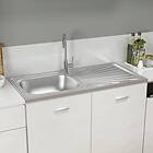 vidaXL Diskho med avrinningsyta silver 10005600x155 mm rostfritt stål 147236