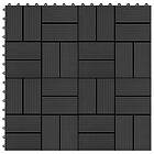 vidaXL Trall 11 st WPC 30x30 cm 1 kvm svart 45031
