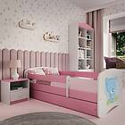 Kocot Kids Barnsäng Babydreams Rosa Blå Bear Med Låda Och Madrass 180x80 Cm Barnsängar