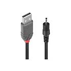 Lindy 70265 el-ledning Sort 1,5 m USB A EIAJ-01 (2,5 mm, 0,7 mm)
