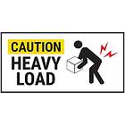 V Safety V Caution Heavy Load Yellow Sticker 51 x 25 mm (rulle med 250)