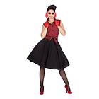 Wilbers & Wilbers Sort/Röd Rockabilly Klänning Maskeraddräkt 46