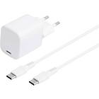 Sandstrøm Sandstrom USB-C 30W GaN laddare med USB-C kabel