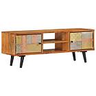 vidaXL TV Stand with doors 112x30x40 cm solid acacia wood and metal 354985