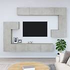vidaXL Väggmonterad TV Stand betonggrå konstruerat trä 3114593