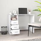 vidaXL Desk med lådor vit högglans 102x50x76 cm konstruerat trä 823034