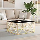 vidaXL Soffbord guld 80x80x40 cm rostfritt stål och glas 349972