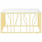 vidaXL Soffbord guld 80x80x40 cm rostfritt stål och glas 350058