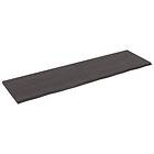 vidaXL Hylleplan mörkgrå 220x60x4 cm behandlad massiv ek 363858