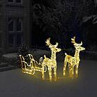 vidaXL 328514 Reindeer and Sleigh Decoration 160LED 130cm Acrylic