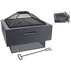 vidaXL ProGarden Eldfat med grillgaller mörkgrå 52,5x52,5x18,5 cm 436229