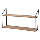 Nordform VÄGGHYLLA/2 HYLLPLAN 60X15X33 CM Wood/Svart 60 33