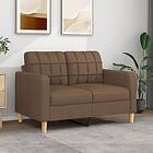 vidaXL 2-sitssoffa brun 120 cm tyg 359086