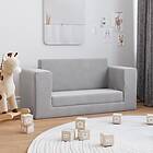 vidaXL Bäddsoffa för barn 2-sits ljusgrå mjuk plysch 341852