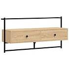 vidaXL Väggmonterad TV Stand sonoma-ek 100.5x30x51 cm konstruerat trä 833459