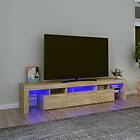 vidaXL TV Stand med LED-belysning sonoma ek 200x36.5x40 cm 3152812