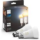 Philips Hue White Ambiance Smart Bulb Twin Pack LED [B22 Bayonet Cap] - 1100 Lumens (75W equivalent)