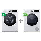 LG F4wm309s0 & Rh80t2ap6rm Kombinerad Tvätt/tork Vit