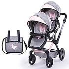 Bayer Dolls Twin Pram Xeo Grey (26733AA)