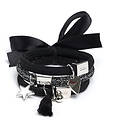 Dark Hair Ties 3 pk Charm Combo Black W/Silver