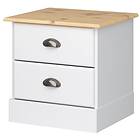 Loft24 Sängbord Lorca Vit/Naturfärg 44 43