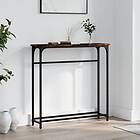 vidaXL Avlastningsbord rökfärgad ek 75x19,5x75 cm konstruerat trä 834137
