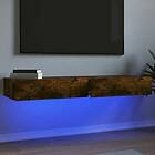 vidaXL TV Standar med LED-belysning 2 st rökfärgad ek 60x35x15.5 cm 842897