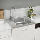 vidaXL Diskho med avrinningsyta silver 500x600x155 mm rostfritt stål 147230