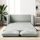vidaXL Golvbäddsoffa 2-i-1 Ljusgrå 122x204x55 cm sammet 353957