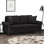 vidaXL 2-sitssoffa med prydnadskuddar svart 140 cm sammet 3200950