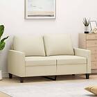 vidaXL 2-sitssoffa gräddvit 120 cm konstläder 359133
