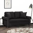 vidaXL 2-sitssoffa med prydnadskuddar svart 120 cm sammet 3200940