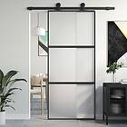 vidaXL Skjutdörr svart 90x205 cm härdat glas och aluminium 155199
