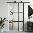 vidaXL Sliding Door svart 76x205 cm härdat glass och aluminium 155207