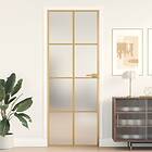 vidaXL Internal Door guld 76x201.5 cm härdat glass och aluminium slim 155144