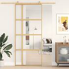 vidaXL Skjutdörr guld 90x205 cm klart ESG-glas och aluminium 155191