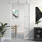 vidaXL Skjutdörr vit 76x205 cm härdat glas och aluminium 155204