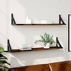 vidaXL Vägghyllor 2 st rökfärgad ek 80x15x15,5 cm konstruerat trä 836330